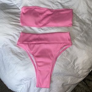 Light neon pink bathing suit 👙